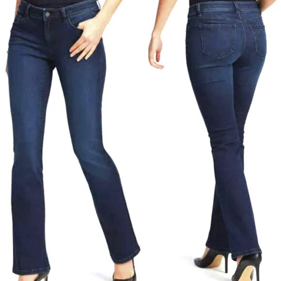 Ann Taylor LOFT Curvy Bootcut Mid Rise Blue Wash Jeans Stretch Size 30/10 Tall - Picture 3 of 13